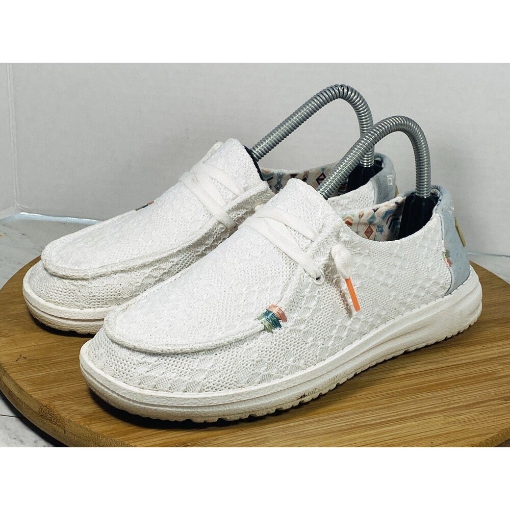 Hey Dude Wendy Boho White Crochet Shoe Women's Sz 7